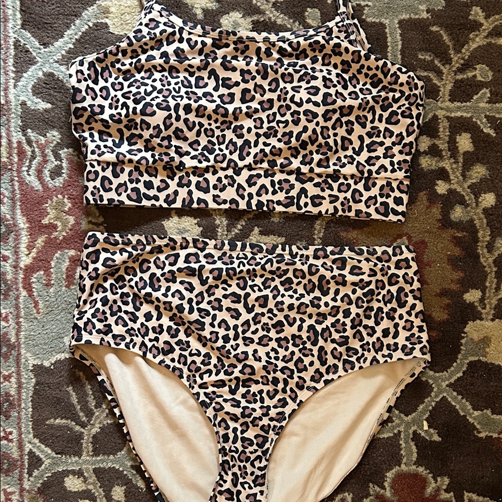 Lime Ricki high waist two piece leopard print xl